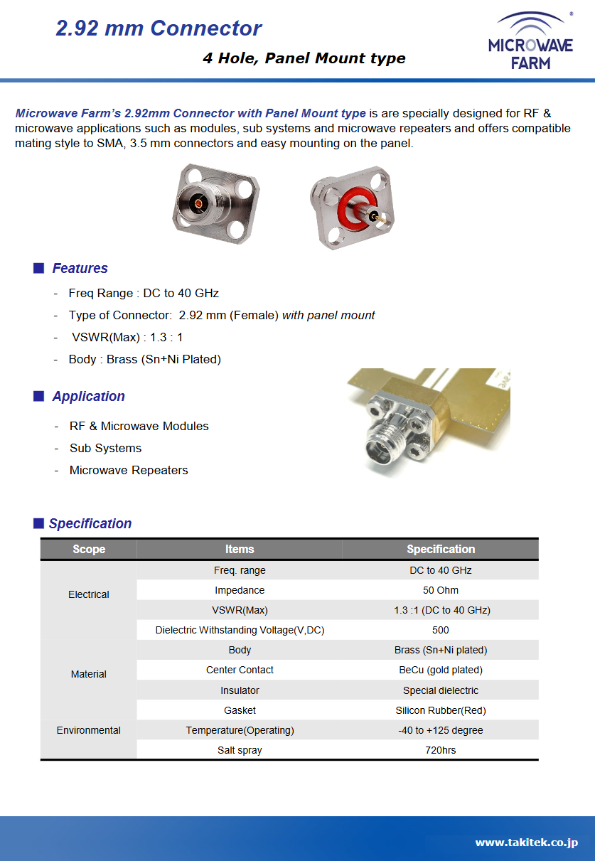 Panel Mount コネクタ